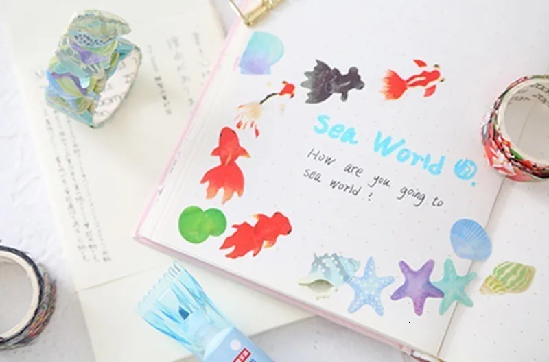 Креативная Цветочная наклейка s Kawaii мультяшная бумага DIY фото клейкая лента декоративная ручная счетная наклейка подарочные товары для рукоделия 06537