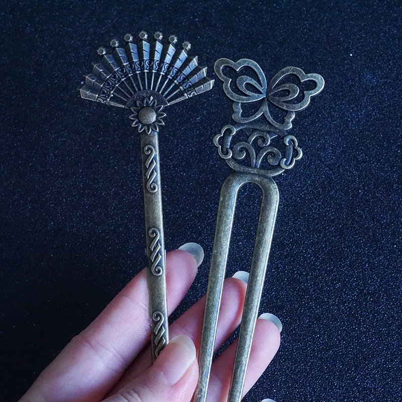 Металлические шпильки для волос женские длинные держатель булочки винтажная