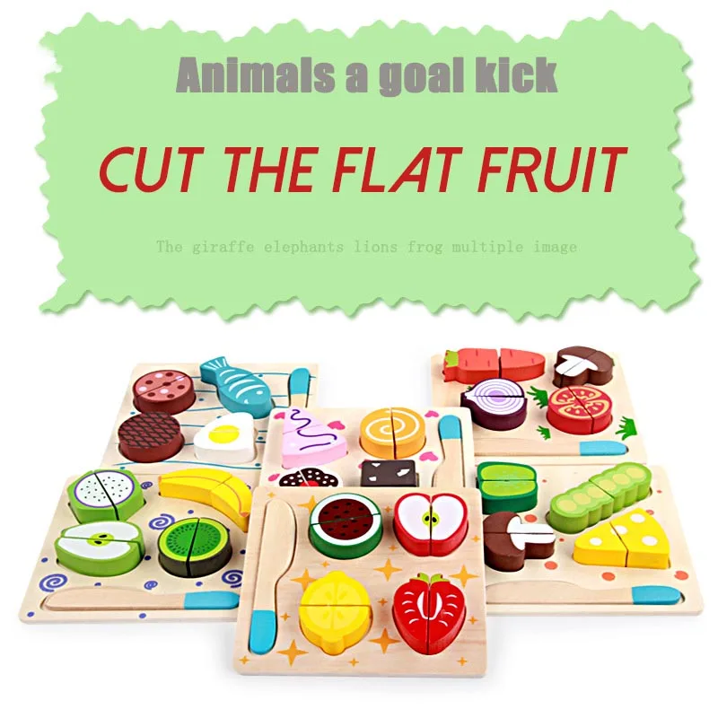 

Children's simulation kitchen house toys wooden fruits and vegetables cake cut see Cheshire toys