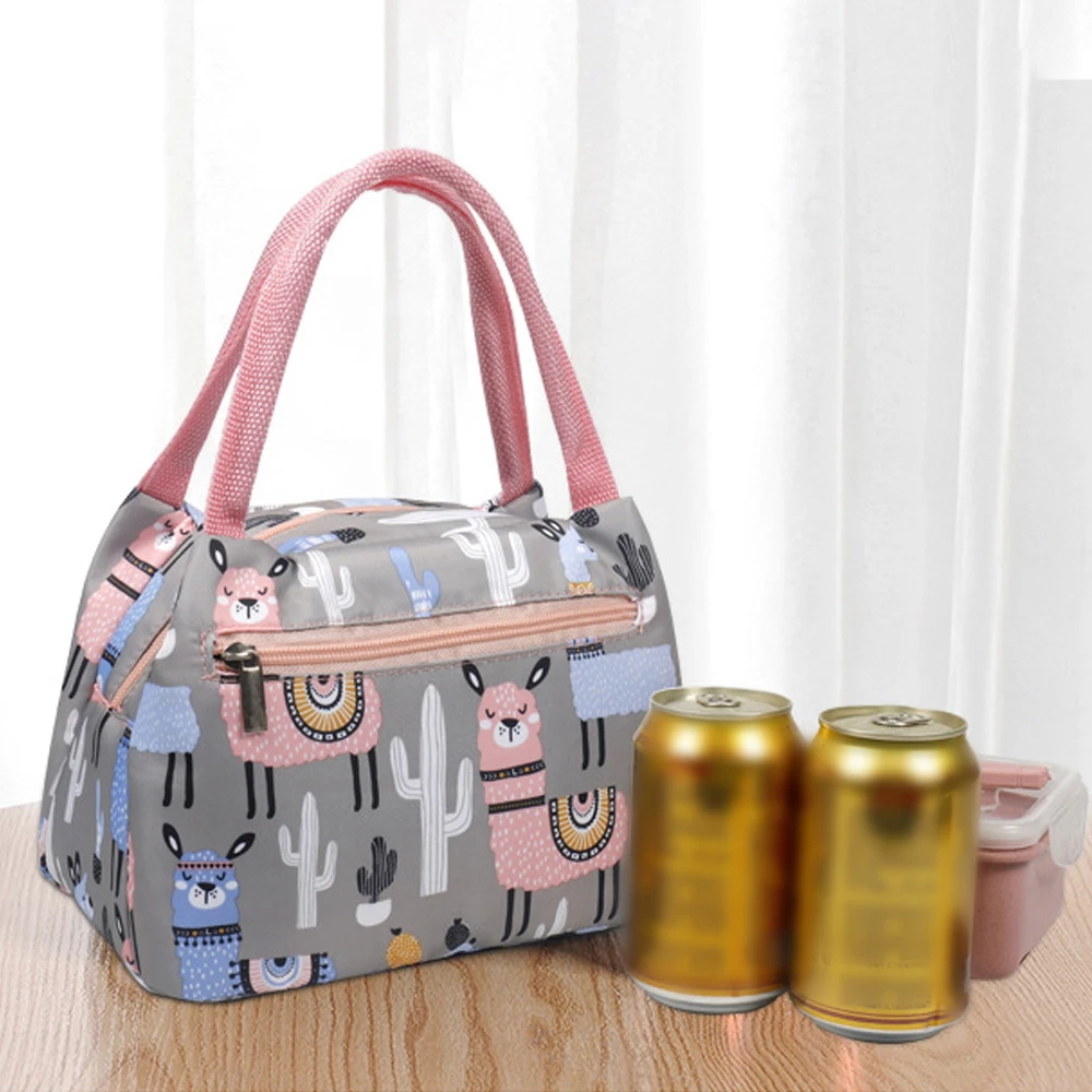 Портативный холст милый мультфильм изолированный алюминиевая фольга сумка для