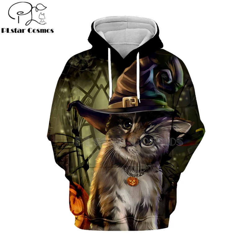 

PLstar Cosmos black cat party 3d hoodies/Sweatshirt Winter Christmas Halloween Christmas streetwear-16