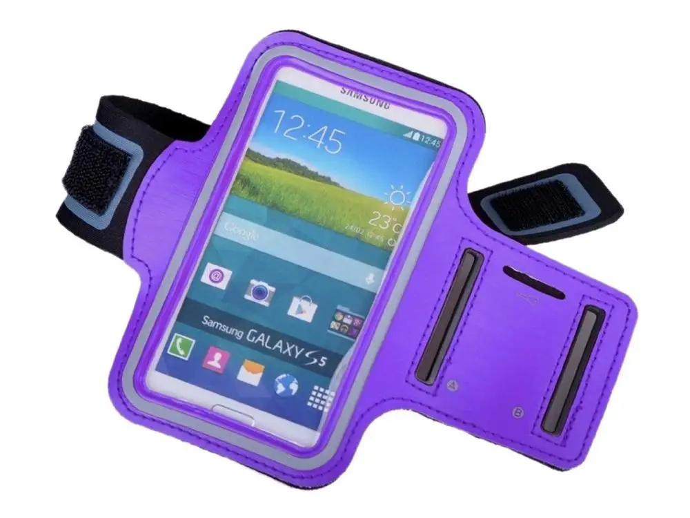 

Sports GYM Armband Running Jogging Case Cover Holder For Samsung Galaxy S5 S4 S3 Arm Band Wrist Tape Strap Purple Belt for Phone