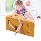 Деревянные игрушки-лабиринты с сыром, игра на шнуровке для раннего обучения, для детей, раннее обучение