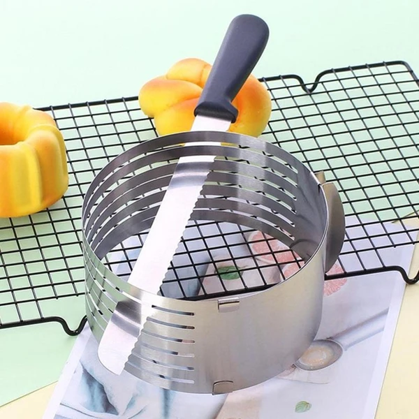 

Adjustable Cake Cutter Slicer Mold Round Shape Bread Cake Slicer Cutting Fixator Layer Kitchen Baking Accessories