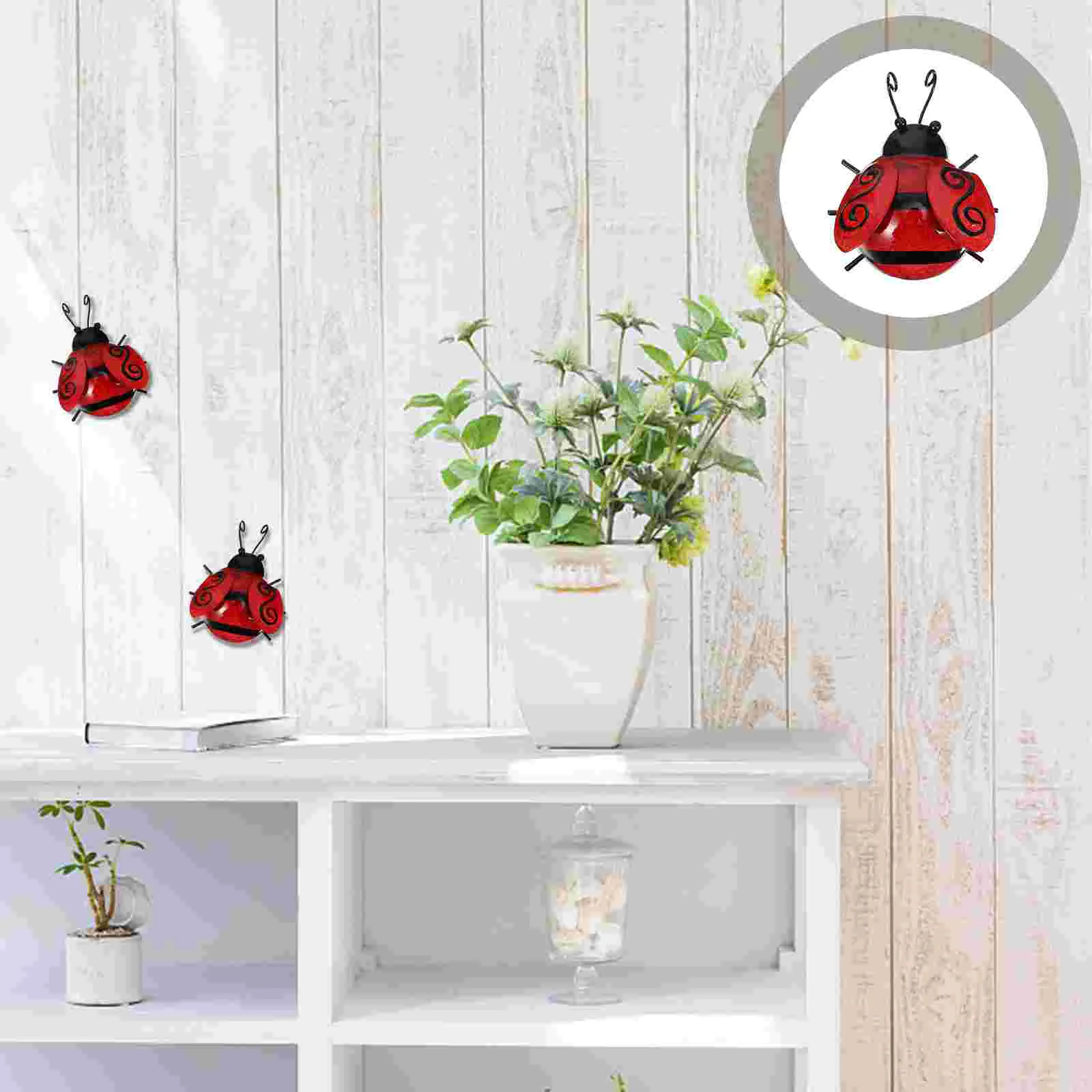 

1pc Outdoor Ladybird Craft Statue Iron Garden Villa Decoration Indoor Adornment