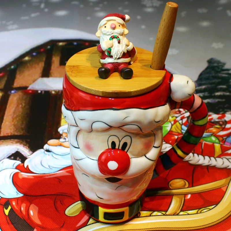 Тысячи ручной раскрашенные кружки Санта Клаус керамическая кружка с крышкой для
