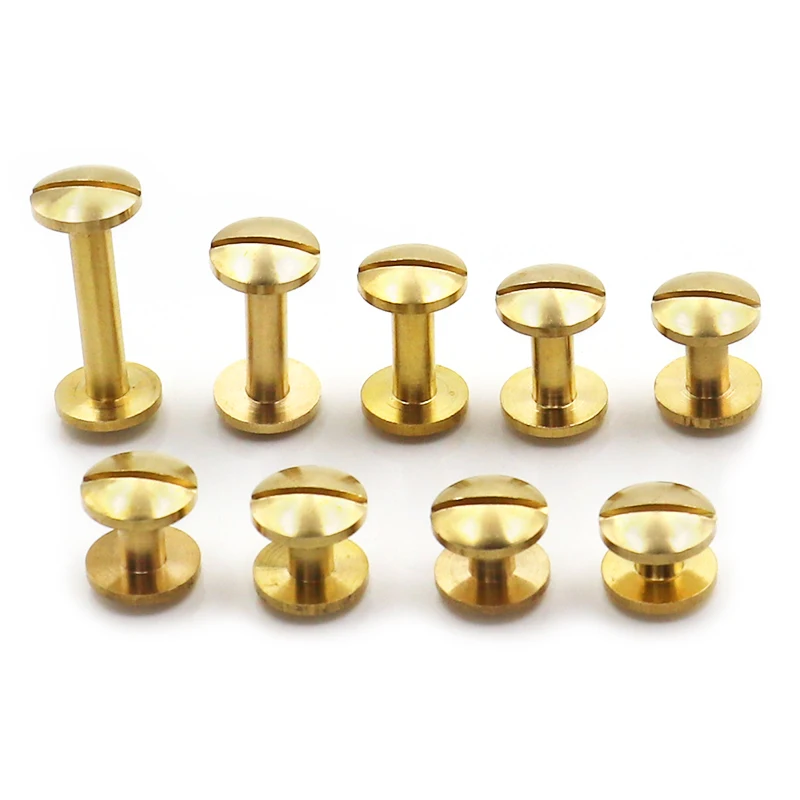 

10pcs Pure Copper Screw Belt Nail Buckle Head Screw Rivet Handmade DIY Leather Bag Screw Business Card Holder Screw Luggage Belt