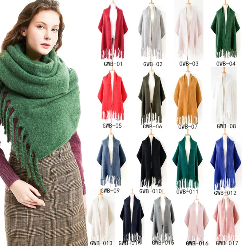 

Новинка 2021, модный кашемировый женский клетчатый шарф, зимняя теплая шаль и накидка, бандана из пашмины, длинный женский платок с кисточками...