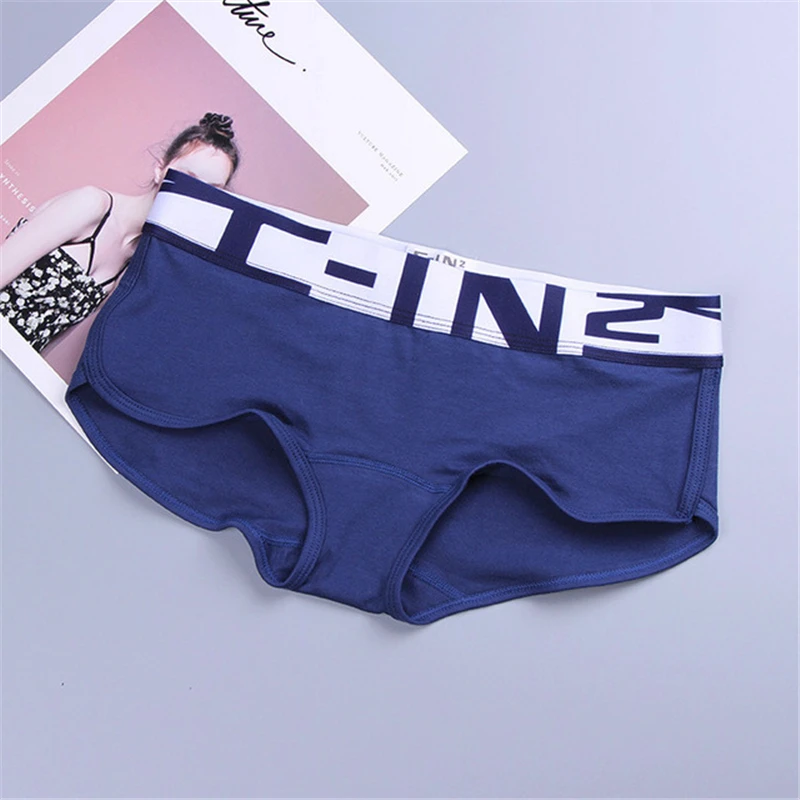 

Ladies' Comfortable Unisex LES Sports Underpants Hip-up Mid-low Waist Crotch Cotton Wide Edge Solid Color A19234