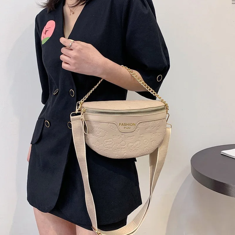 

Retro Waist Bag PU Leather Fanny Pack Shoulder Bag Ladies Alligator Pattern Waist Pack Women Belt Bag Multifunctional Chest Bag