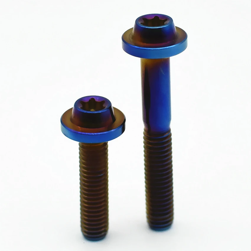 Титановые болты M6 10-90 мм Torx головка для езды на мотоцикле DIY модификация винт сгоревший синий цвет Ti Винт упаковка из 4 шт