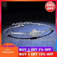 lesf moissan diamond womens bracelet 1 carat 925 sterling silver round bracelet white gemstone popular jewelry