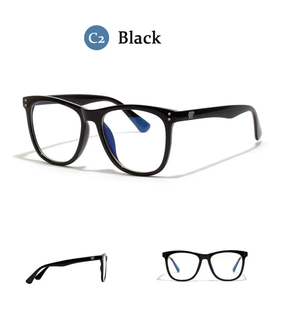 Anti Blue Ray Square Glasses Frame Women Men Transparent Optical Eyewear Vintage Blue Light Blocking Glasses Computer Goggle