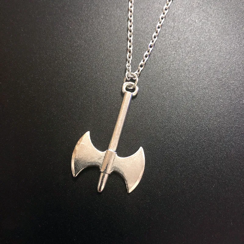 Ожерелье для мужчин, северная мифология викингов, подвеска топора из стали с двухсторонней остриём.
