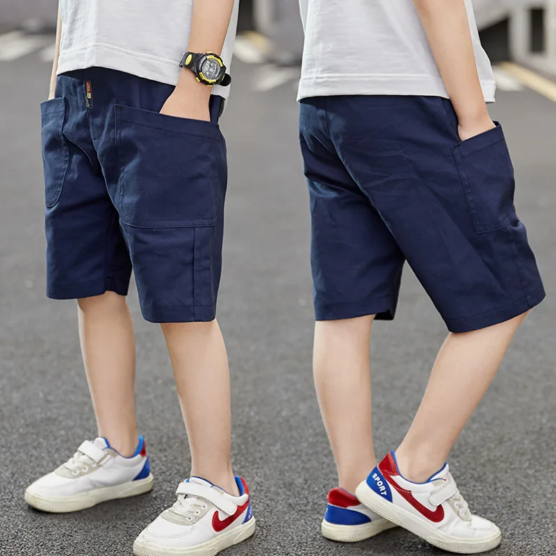

Boys Deep Pocket Shorts Summer New Children Pants Five-point Casual Loose Pants Youth Boys School Sports Pants