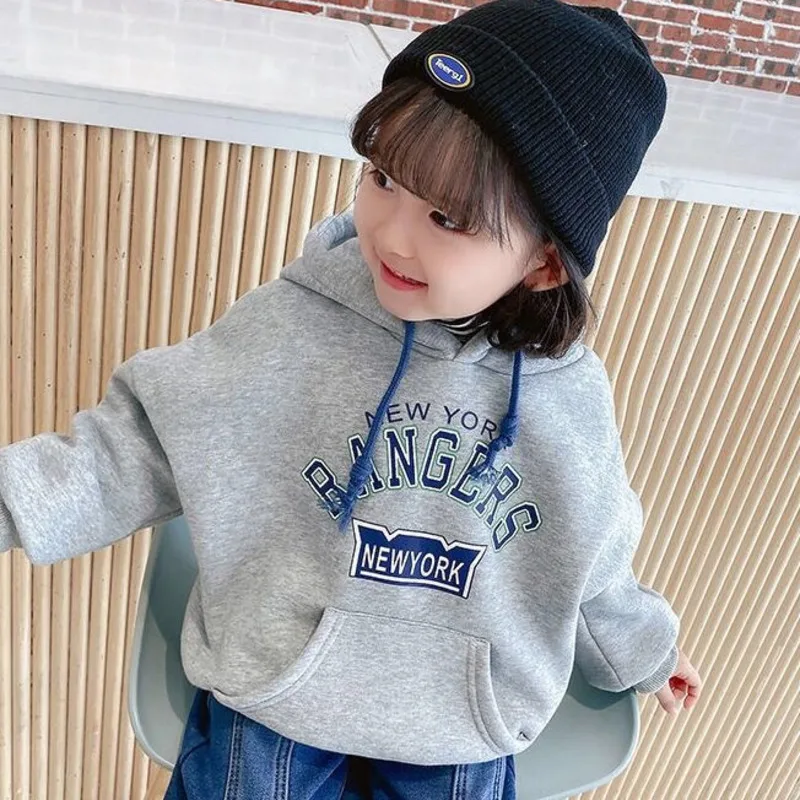 Детская толстовка для девочек уличная одежда розовая Милая детские толстовки