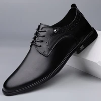 genuine leather men%e2%80%99s dress shoes casual lace up classics black derby shoe male spring winter plush office formal shoes for men