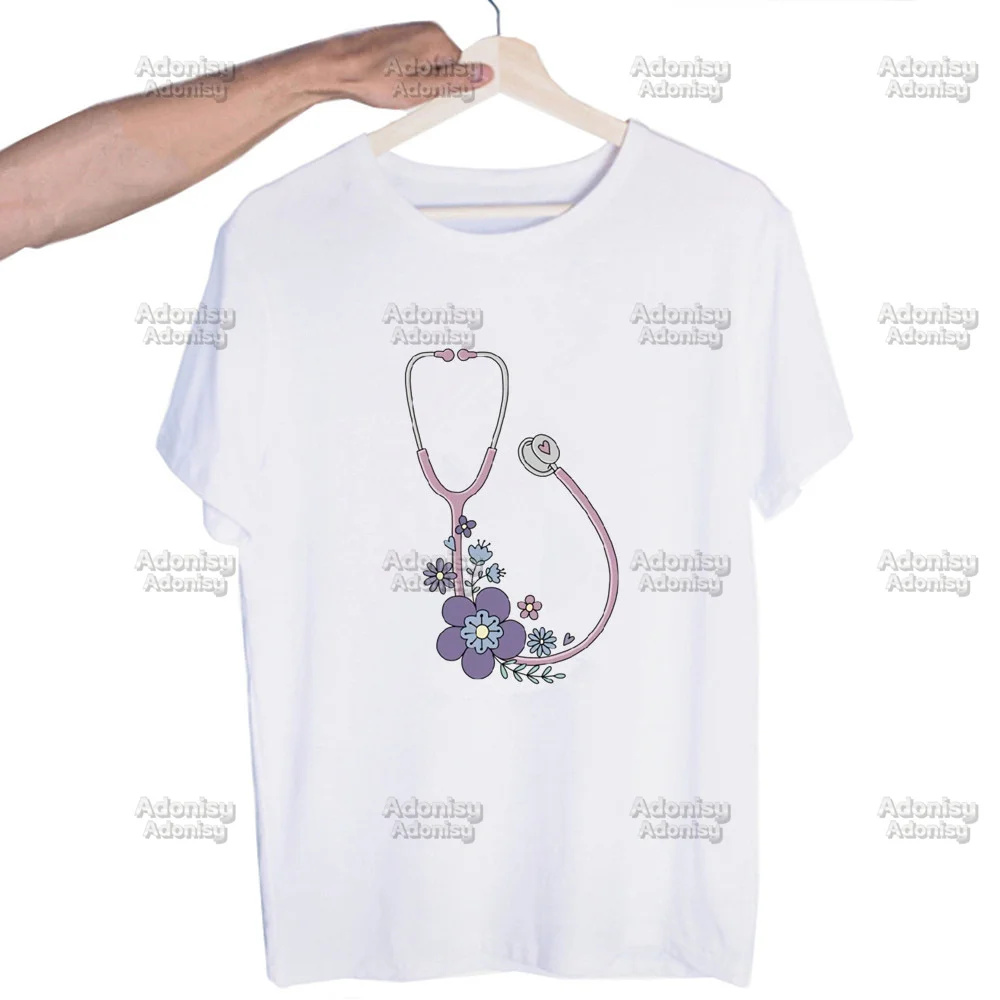 

Enfermera Funny Nurse Stethoscope Harajuku Man T Shirts Tees Shirt Tops Design Short-Sleeved Aesthetic Anime T Shirt