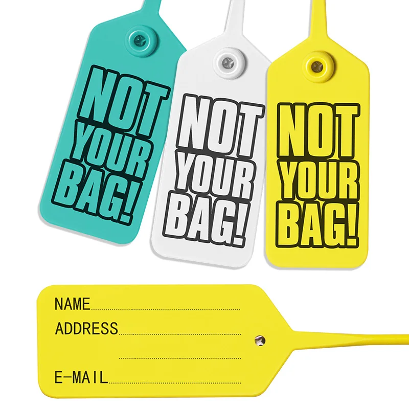 6pcs Dispossable Plastic Luggage Security Tags Bag Personalized  Travel Air Suitcase Labels With Name Address in Stock