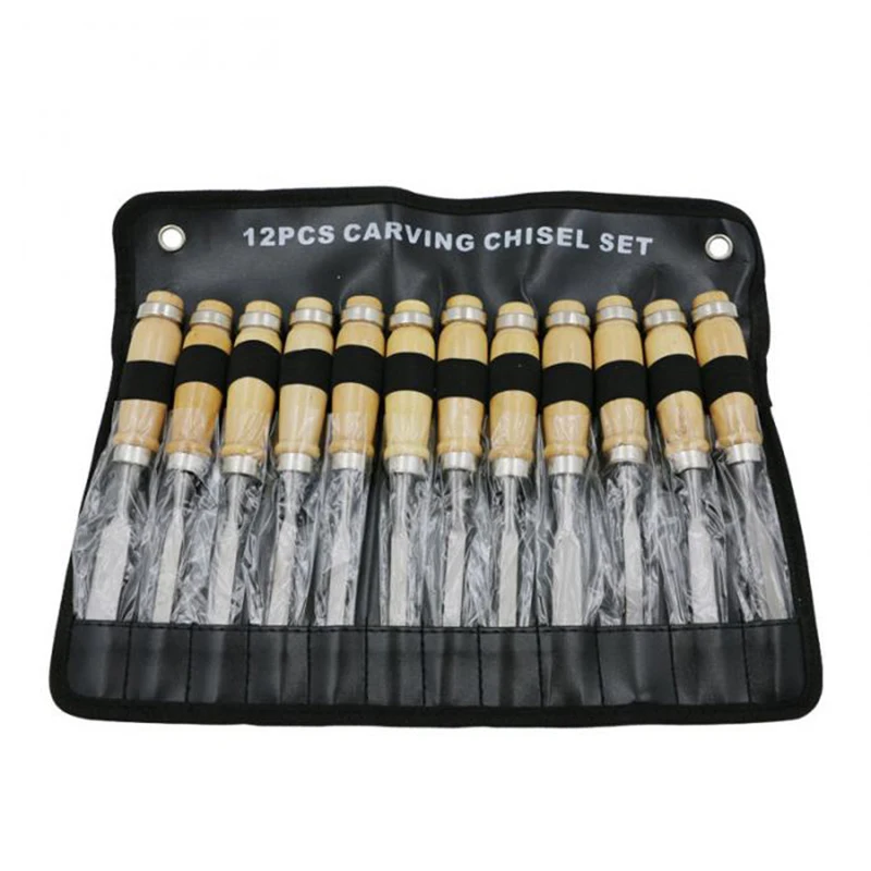 Professional Carving Chisel Wood Carving Hand Chisel Set Woodworking Professional Lathe Gouges Tools DIY Artcrafts Hand toos set - Цвет: AS SHOWN