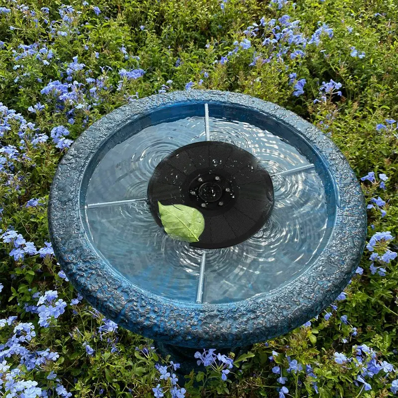 

Solar Powered Floating Pump Water Fountain Birdbath Home Pool Garden Decor 6LED Solar RGB Colored Light