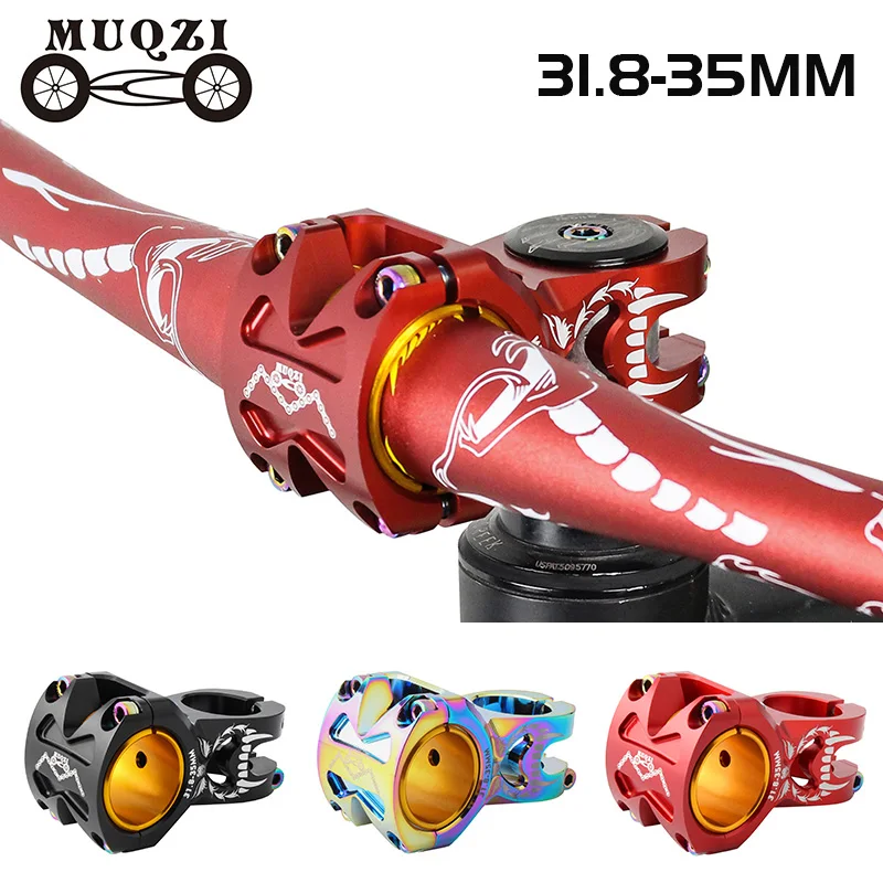 

MUQZI Bike 50mm Stem CNC 0 Degree Steering Stem Riser Short Power MTB XC AM DH Enduro For 31.8mm 35mm Bicycle Handlebar