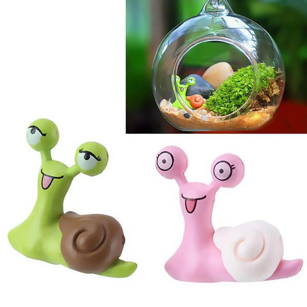 

2 Pcs Garden Ornament Snail Shape No Fade Plastic Snail Fairy Garden Accessorie for Home
