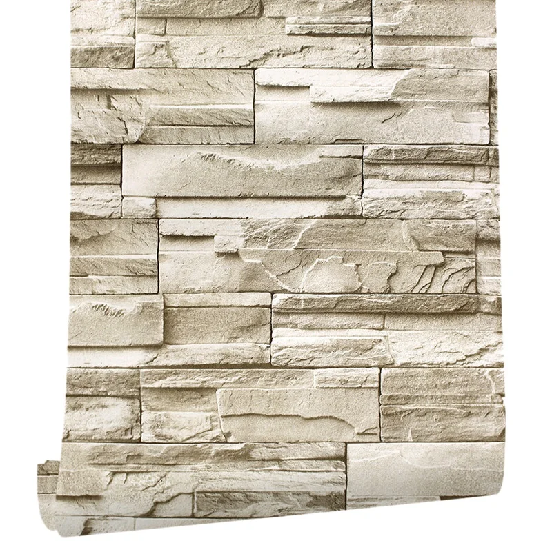 

6M Vinyl 3D Brick Rock Sticker Paper Self Adhesive Wallpaper Furniture Wall Stickers CNIM Hot