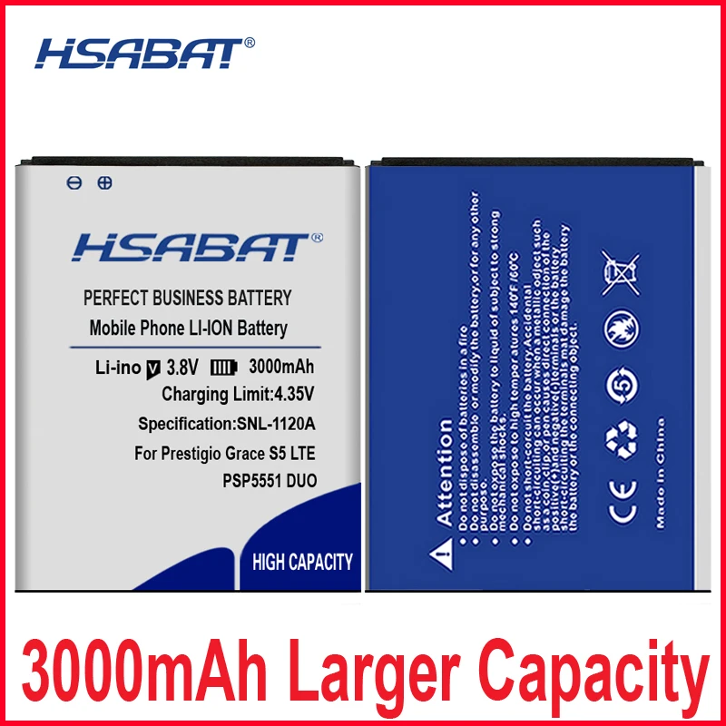 HSABAT 0 цикл 100% новый аккумулятор 3000 мАч для Prestigio Grace S5 LTE PSP 5551DUO 5551 DUO Бесплатная