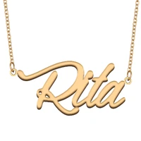 rita name necklace for women stainless steel jewelry 18k gold plated nameplate pendant femme mother girlfriend gift