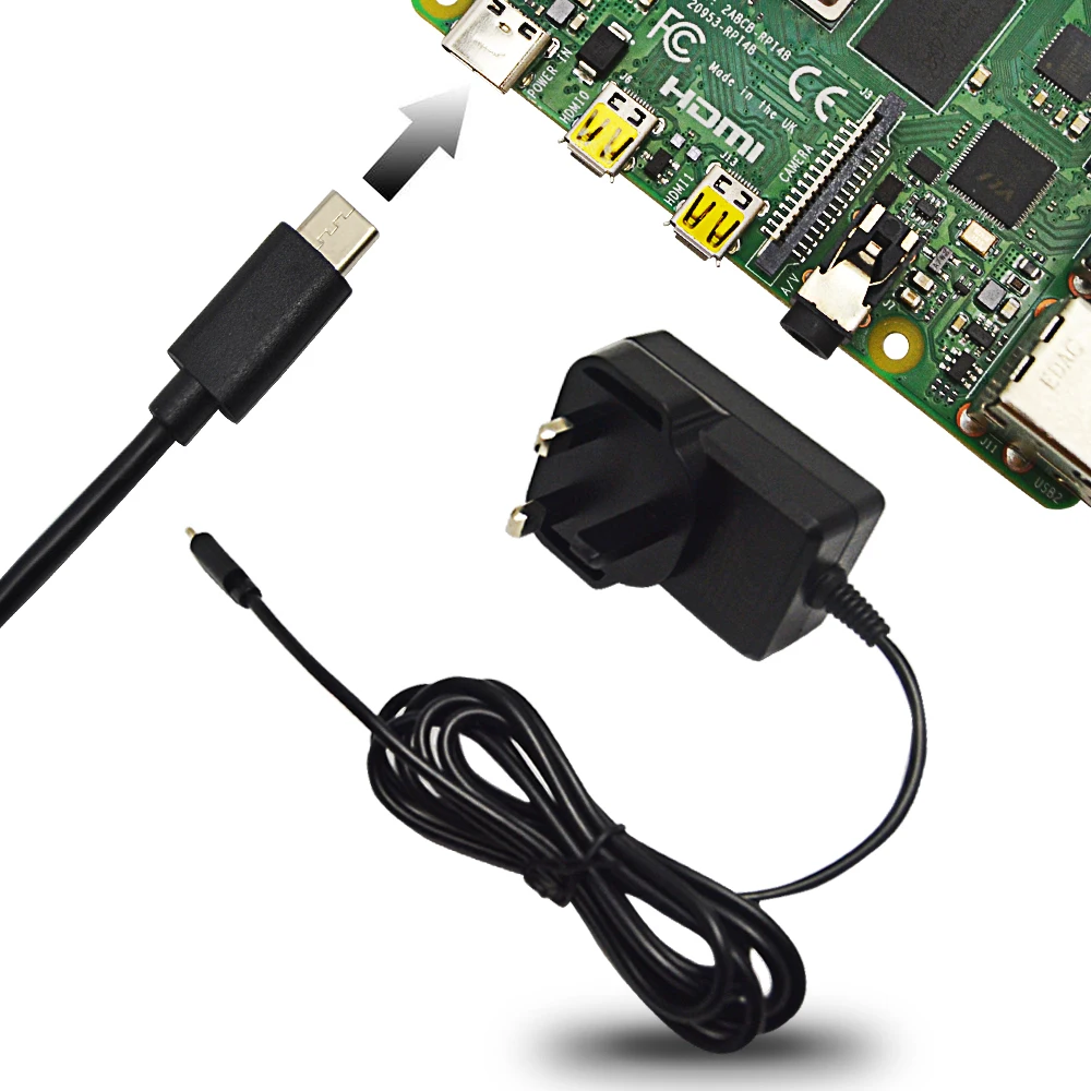 Raspberry Pi 4 зарядное устройство для Великобритании адаптер питания 5 В 3 А источник