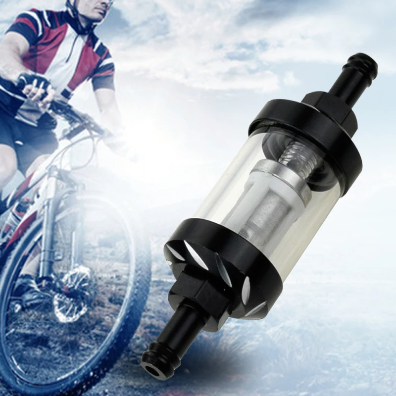 Универсальный хромированный и стеклянный фильтр для топлива бензина дизельного