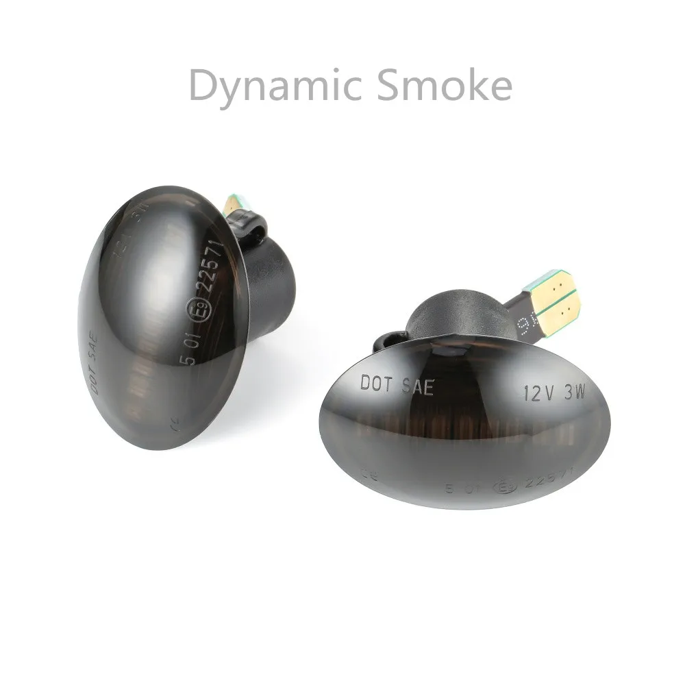 Dynamic Smoke 2 шт. динамический Светодиодный Боковой габаритный фонарь дымовой струящийся указатель Поворота Боковой повторитель поворота для Maserati для Lancia Fiat Maserati - Испускаемый цвет: Dynamic Smoke
