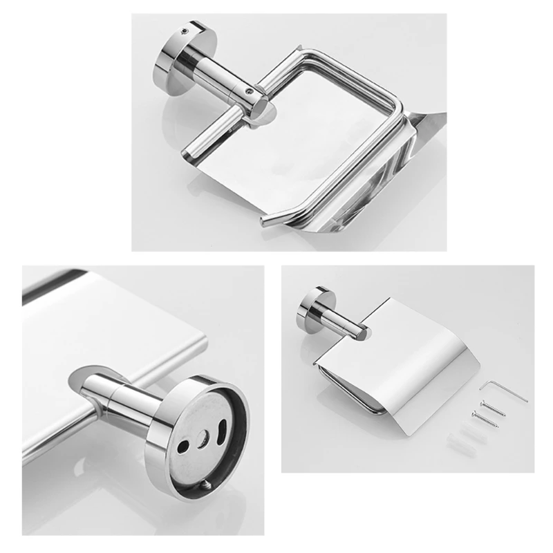 

Wall Mounted Tissue Holder Suitable Moisture Proof Toilet Paper Holder with Shelf for Bathroom Washroom