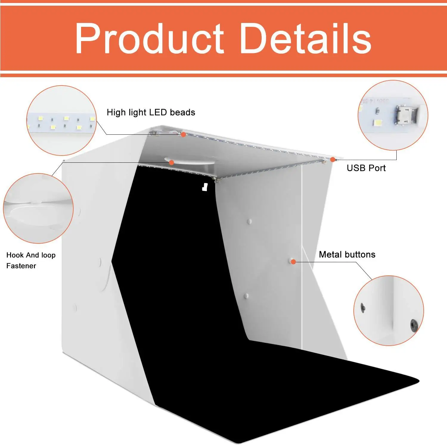 Tabletop Shooting 40cm small studio 4 LED light strip Soft box mini set portable simple photo props | Электроника