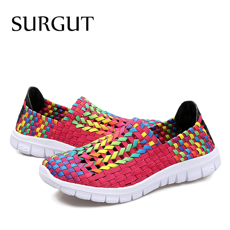 Женская летняя повседневная обувь легкая прогулочная ручной работы тканая