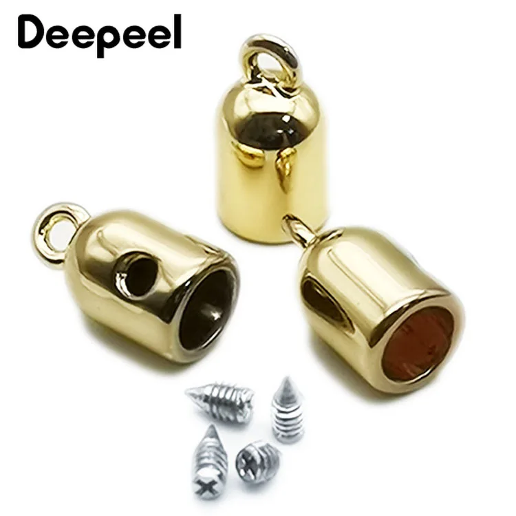 

50pcs Deepeel 14*7.6mm Fashion Bag Metal Buckle Bag Strap Tassel Fringe Cap Hangers Cords Lock Stopper DIY Hardware Accessories