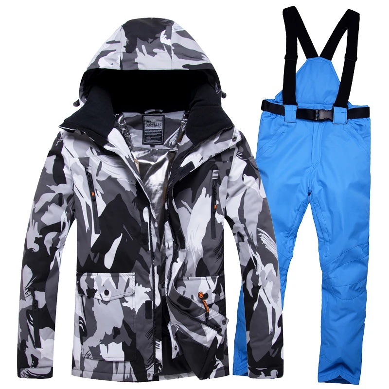 2019 Super Warm Skiing Suit Men Ski Clothing Snowboard Jacket Pant Windproof Waterproof Outdoor Sport Wear Male Hooded Thicken | Спорт и