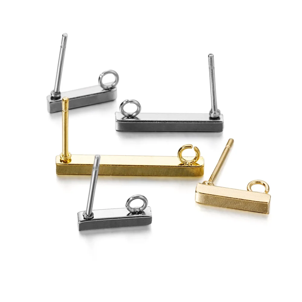 

20Pcs Stainless Steel T Type Earring Stud Ear Back Plug Pin Blank Earring Stopper For DIY Earring Pin Jewelry Making Accessories