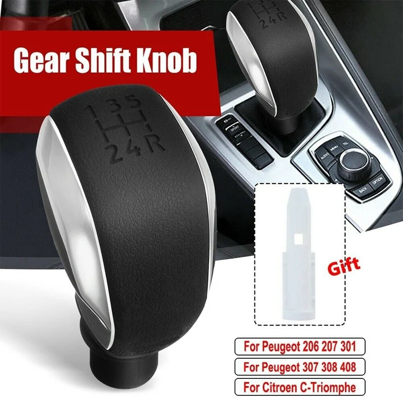 

Ручка переключения передач 5-скоростная, Черная/серебристая, для Peugeot 605 406 205 407 Citroen SAXO XSARA