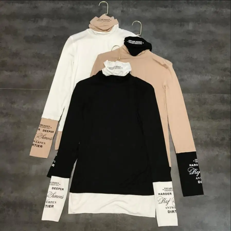 Новинка сезона осень-зима 2019 рубашка контрастных цветов с длинным рукавом и