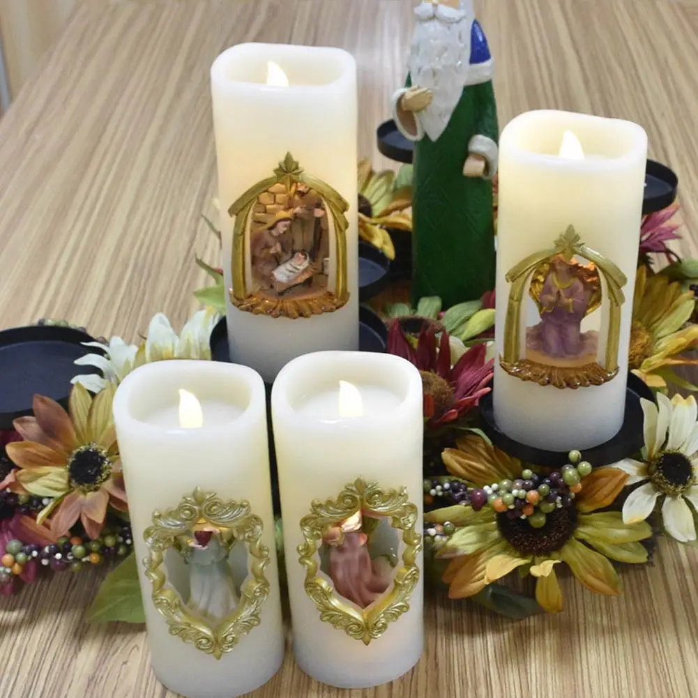 Электронная свеча Ночной светильник Свеча на батарейках воск для рождества