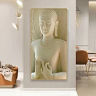 Картина на холсте, современная статуя дзен, белая, Постер с Буддой, Настенная картина, абстрактная картина для гостиной, домашний декор, Куадрос