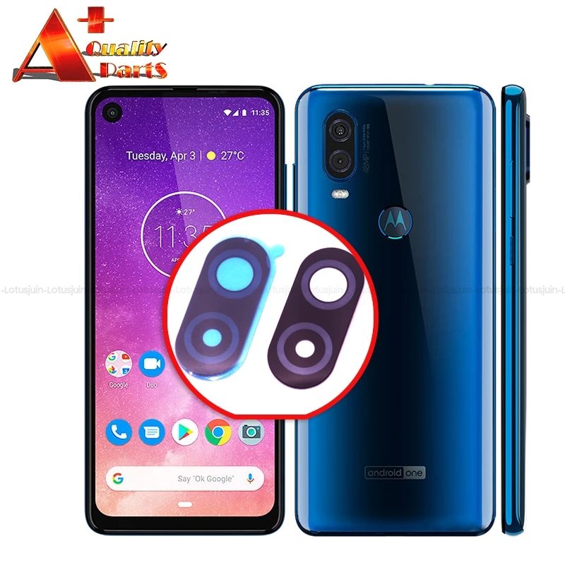 50 шт./лот для Motorola Moto One Vision + оригинальная задняя крышка стеклянного объектива