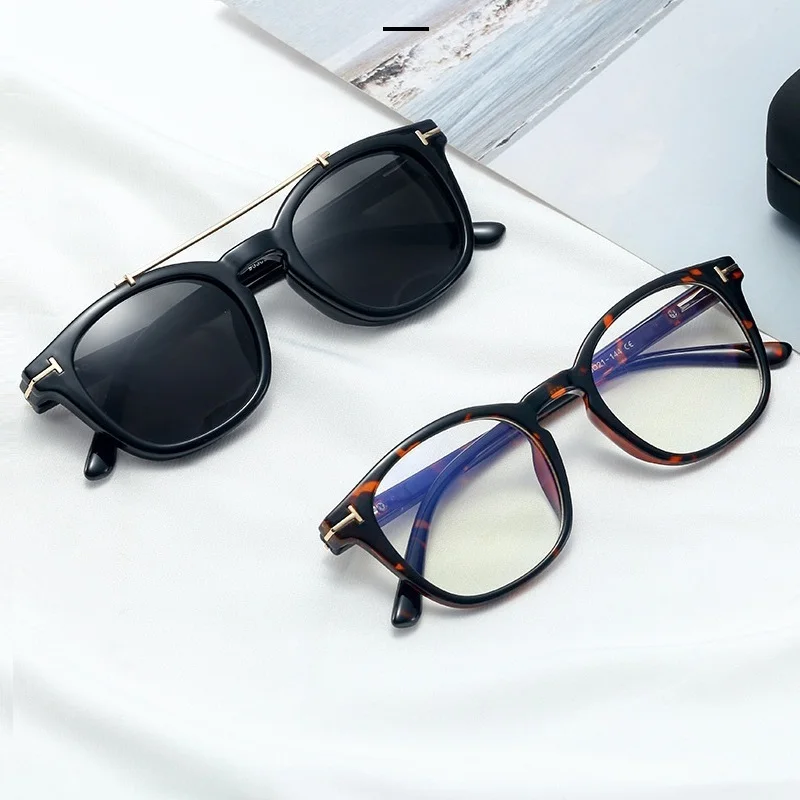 

2021 New Fashion Square Polarized Sunglasses Women Brand Desigenr Optical Anti-blue Glasses Female Sun Glasses Set Of 2 Pieces