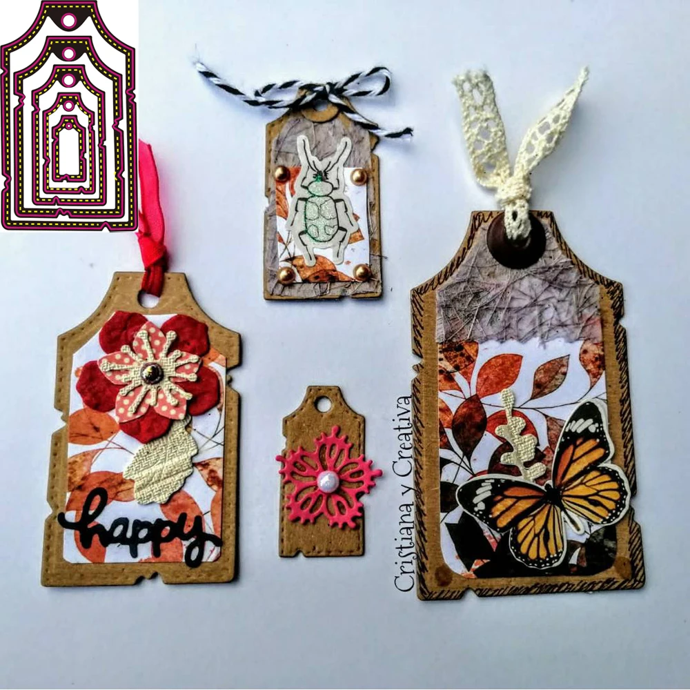 Форма для резки ярлыков этикетка скрапбукинга перекрестная пластина украшение