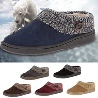 new winter warm women knitted scuff slipper flat soft fur comfortable shoes ladies flock shoes home footwear unisex slippers