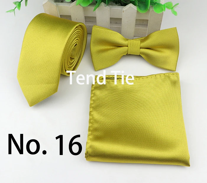 Strip Colorful Neck Tie Set For Men Slim Necktie Bowtie Handkerchief Suit Ties Cravat Butterfly Corbatas
