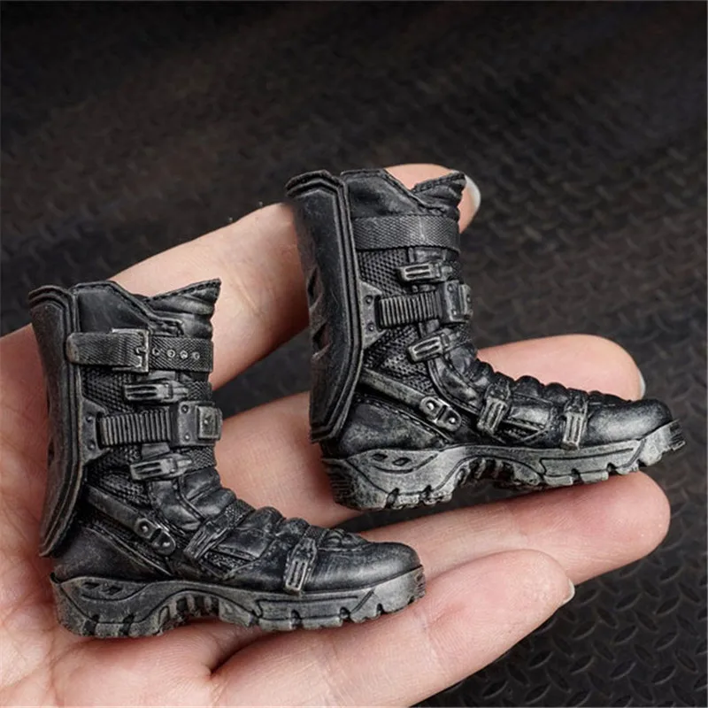 

AS006 1/6 Female/Male Black Combat Boots Soldier Tactics Solid Shoes Fit 12" PH TBL Detachable Feet Action Figures Model Toys