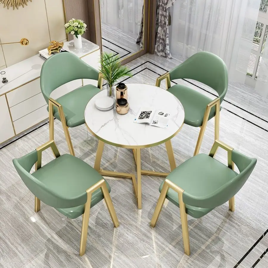 

Nordic Coffe Table and Chairs Set for Restaurant Office Reception Cafe Table Balcony Living Room Furniture Dinette Table Set